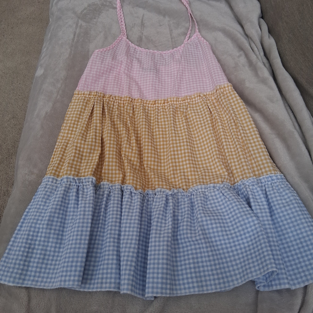 SHEIN Pink, Yellow, and Blue Gingham Dress